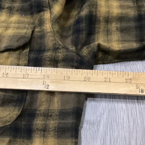 DENIM & FLOWER Flannel $59 NWT Button Up Shirt Burnt Yellow Wu Tang Snoop Dog - Picture 7 of 10